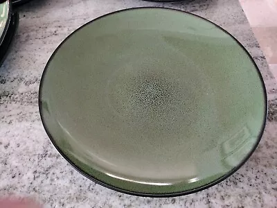 Pair Of GABBAY FUSION WASABI 11 1/2  Dinner Plates Green Speckles Brown • $19.99