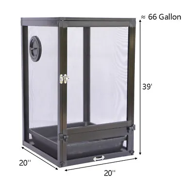 $128.79 • Buy Screen Cage Reptile Enclosure Chameleon Tall 66 Gallon 20*20*39'' With The Tray