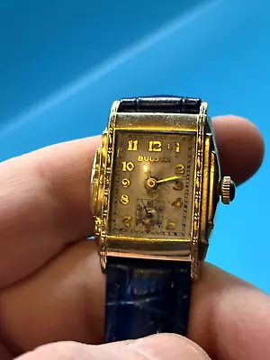 Vintage Bulova Watch. Gold Plated. Running! Art Deco New Band • $70