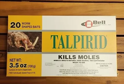 Talpirid Mole Bait Mimics Mole's Natural Food Source 1 Box 20 Worms Bell Labs • $49.99