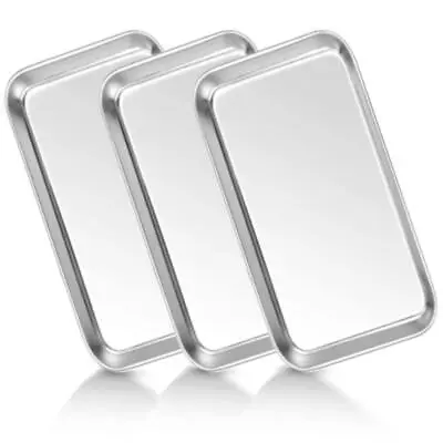 3-Pack Medical Tray Stainless Steel Dental Lab Instruments Surgical Metal Trays • $12