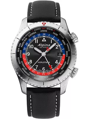 Alpina AL-255BRB4S26 Startimer Pilot Worldtimer Mens Watch • $1275.15
