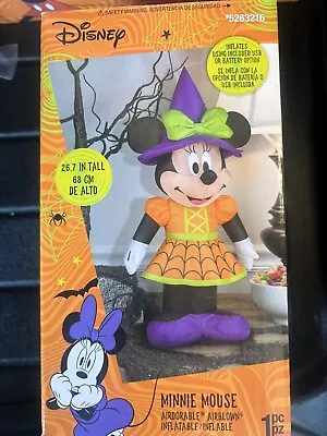 Gemmy Disney Minnie Mouse Airblown Inflatable Witch 26” Halloween Decoration New • $12.99