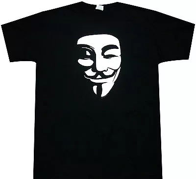 $19.99 • Buy Official V For Vendetta White Mask Guy Fawkes T-shirt -Thriller Action Movie Hug