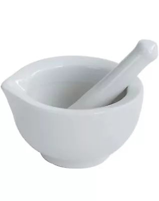 Mortar And Pestle Set Classic Marble Natural Stone White Pestal To Grind Food US • $14.76