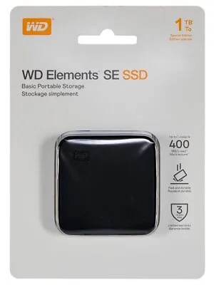 Western Digital 1TB WD Elements SE Portable USB 3.0 External SSD - 400MB/s • $133.95