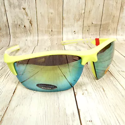 Pugs Gear Rubberized Yellow Yellow Mirror Wrap Sunglasses - Air SS7 (02) • $11.01