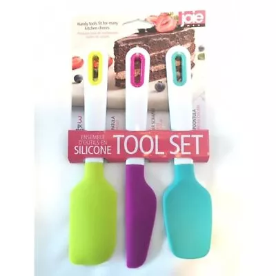 Joie MSC ~ Three Piece Silicone Tool Set ~ Spatule Jar Scrapper Spoontula • $14.99