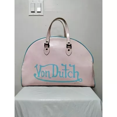 Vintage 90's Von Dutch LOGO Pink Bowling Prim Bag • $140