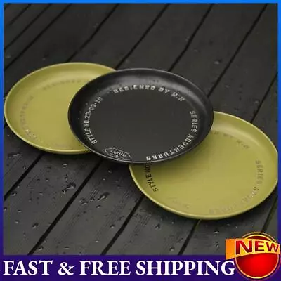 UK Stackable Camping Plates Metal Blackened Dish Camping Cutlery For Outdoor Din • £8.03