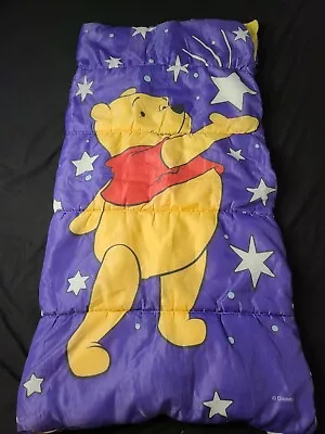 Vintage Disney 90’s Winnie The Pooh Sleeping Bag Stars Night Time Blue 54 ×28  • $32.50