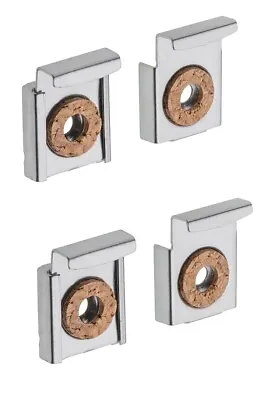 Mirror & Glass Hanging Kit Wall Bracket Adjustable Clips Set Pack Chrome • £3.95