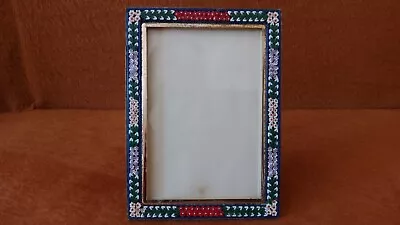 Vintage Italy Micro Mosaic Flower Picture Frame 4x3. • $24.99