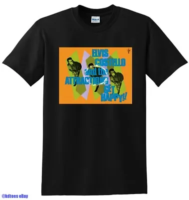 ELVIS COSTELLO AND THE ATTRACTIONS T SHIRT Get Happy SMALL MEDIUM LARGE Or XL • $24.99