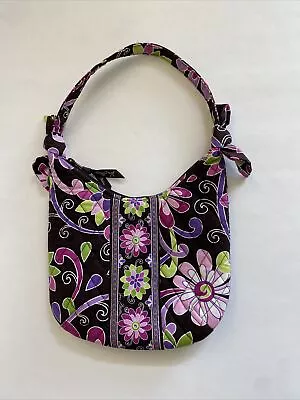 Vera Bradley Purple Punch Tote Shoulder Bag Bag Purse Fuchsia Pink Brown • $12.99