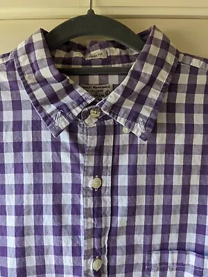 J Crew Shirt Men's - Large Slim Fit -  Purple Gingham • $4.99