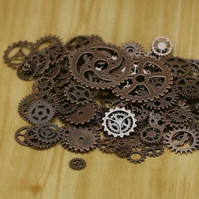 Bronze Watch Parts Steampunk Cyberpunk Cogs Gears  Pendents +DIY Jewelry Crafts • $7.34