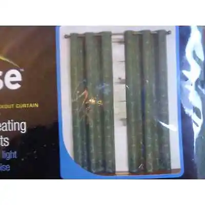 Eclipse Blackout Curtain One Grommet Panel Jacquard Geometric Weave 42  X 84  • $8.97