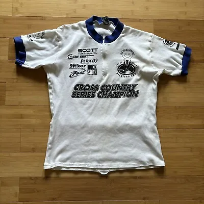 Vintage Mountain Bike Jersey Shirt 80s Men’s Medium As Is Stained Worn White • $12