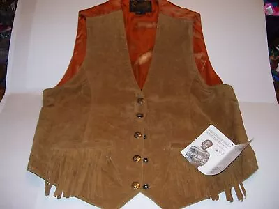 Vintage NWT Scully Leather Biker Western Fringed Ladies Vest Size 12 • $24.99