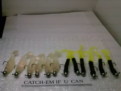 12 Mister Twister -6 White- 6 Black/char.  Baits 2  I Have Rigged W/jigs 1/4 Oz • $4.99