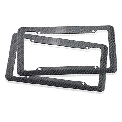 3D Carbon Fiber Pattern License Plate Frame Tag Cover Original US Standard • $9.30