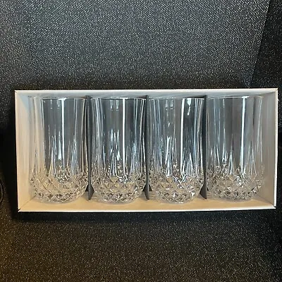 Cristal D'Arques Longchamp 24% Crystal 12 Oz. Glass Beverage Set 4pc Clear • $17.99