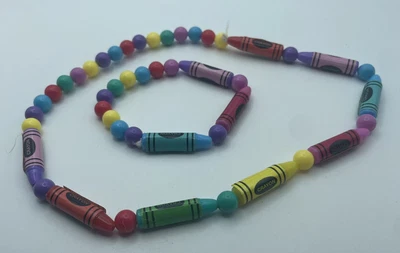 $16 • Buy Vintage Crayon Child Girls Necklace Bracelet Set