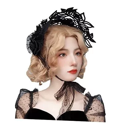 Lolita Headband Hair Accessory Halloween Cosplay Gothic Maid Lace Hair Black • $31.29