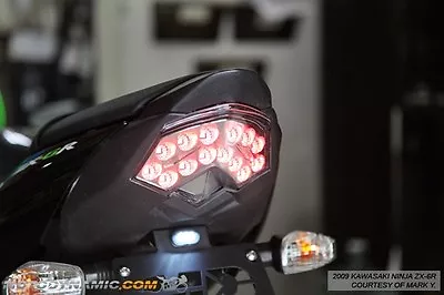 Fit 09-12 Kawasaki ZX-6R 08-10 ZX-10R 07-09 Z1000 INTEGRATED LED Tail Light CLR • $101.95