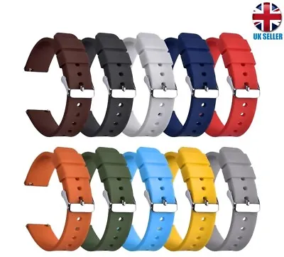 Extra Soft Silicone Rubber Watch Band Strap 16mm18mm 20mm 22mm Quick Release • £5.99