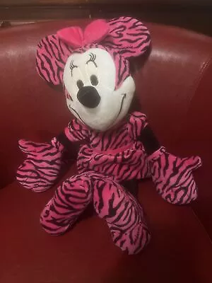 Disney Minnie Mouse Pink Zebra Strip Plush • $15