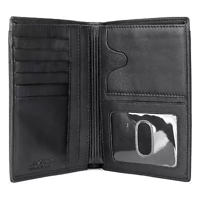 Men's RFID Passport Wallet Leather Black • $27.85