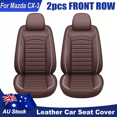 2024 Upgraded Brown PU Leather Automotive Seat Covers 2 Front Row For Mazda CX-3 • $99.20