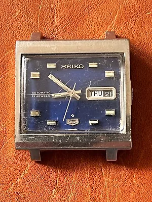 Seiko 5 Automatic Mans Vintage 21 Jewel All Steel Wristwatch Rare Square Model!! • $9.99