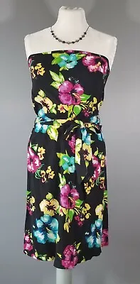 DIVIDED BY H&M Women's Short Strapless Floral Dress Elastic Waist W/ Belt 4 • $3.75