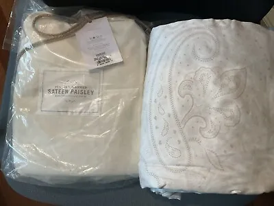 Restoration Hardware F/Q DUVET Cover ITALY Sateen Washed Paisley  NEW / SEALED • $175