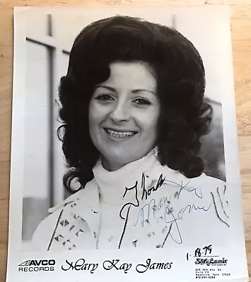 VINTAGE 1975 MARY KAY JAMES PHOTO 8 X 10  GLOSSY B&W Country Singer AVCO Signed? • $9.75