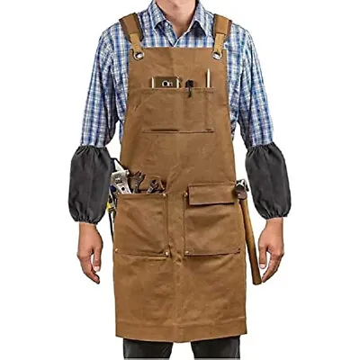 Canvas Apron Waterproof Woodwork Mechanic Carpenter Electrician Thickened Apron • $39