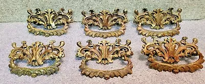 6 Brass Bail Drop Drawer Pull Handle Fragment Salvage Victorian Heavy Cast ANTQ  • $115