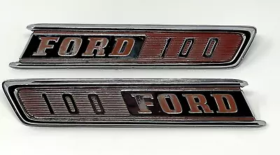 1967 Ford Truck F100 OEM Hood Emblem Badge Trim Pair C7TB-16720-A & C7TB-16721-A • $74.95