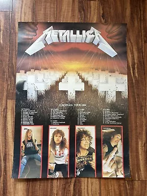Vintage 1986 Original Metallica Master Of Puppets Euro Tour Poster! Rare!!! • $1800