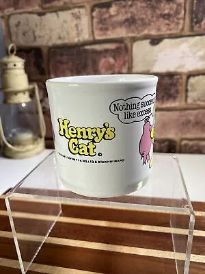 £10.95 • Buy Vintage 1982 Small Coffee Cup Henry's Cat Mug Bob Godfrey Films