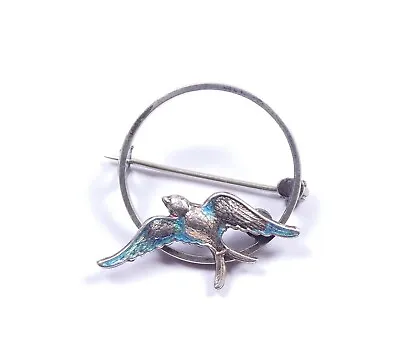 Antique Charles Horner Brooch Swallow Bird 925 Sterling Silver 1.9g • £45