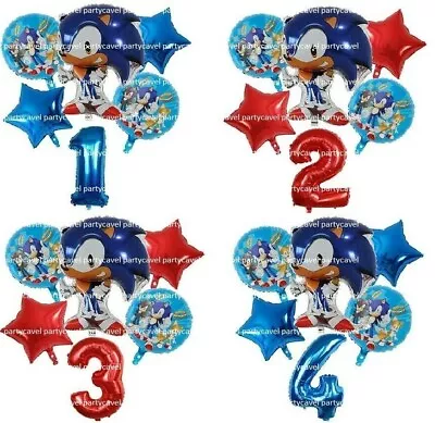 All New Sonic The Hedgehog Birthday Balloons Party Decors Sega Game Age Number  • £9.99