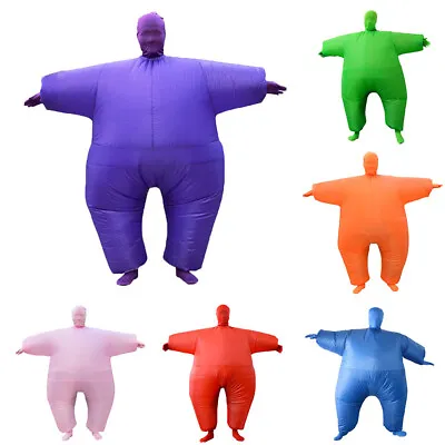 Adult Inflatable Suit Fat Suit Costume Fat Chub Sumo Blow Up Fancy Dress Costume • £34.49