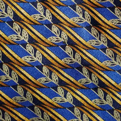 Lanvin ~ Mens Silk Dress Tie ~ Blue Gold ~ Floral ~ 59  • $19.99