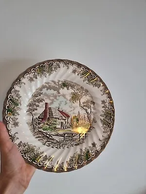 Myott The Brook Tennyson Brown Staffordshire 10 Inch Dinner Plate • £8