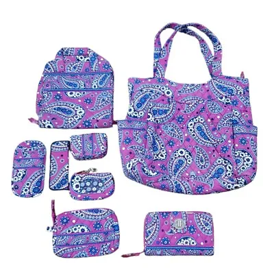 Vera Bradley 8 Piece Boysenberry Purse Set In EUC • $114.81