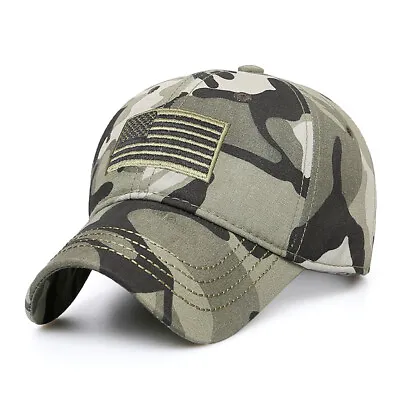 Mens Baseball Cap Tactical Army Camouflage Hat Adjustable Trucker Baseball Cap • £5.26